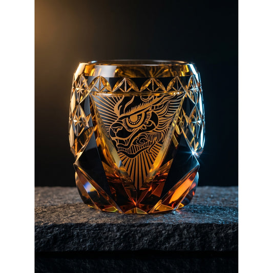 Azure Dragon Edo Kiriko Whiskey Glass