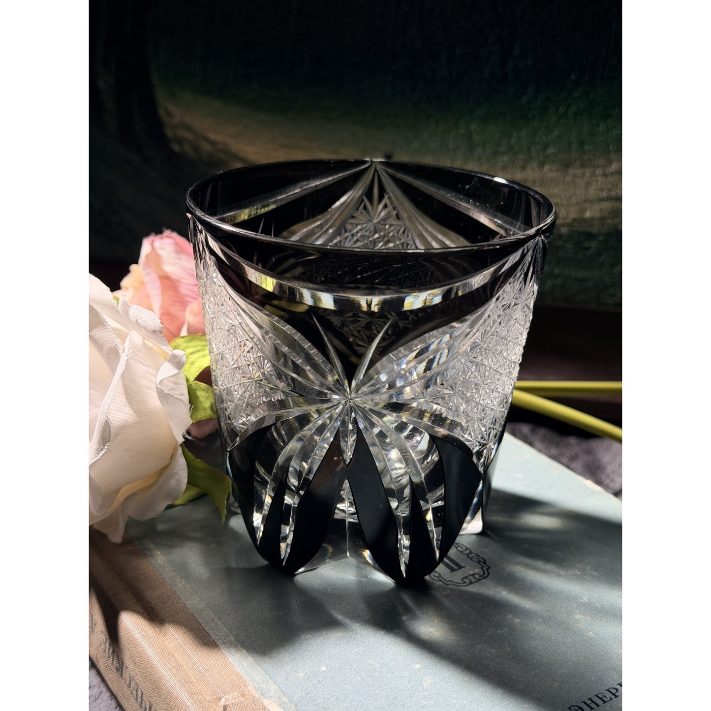 Dark Butterfly Edo Kiriko Whiskey Glass