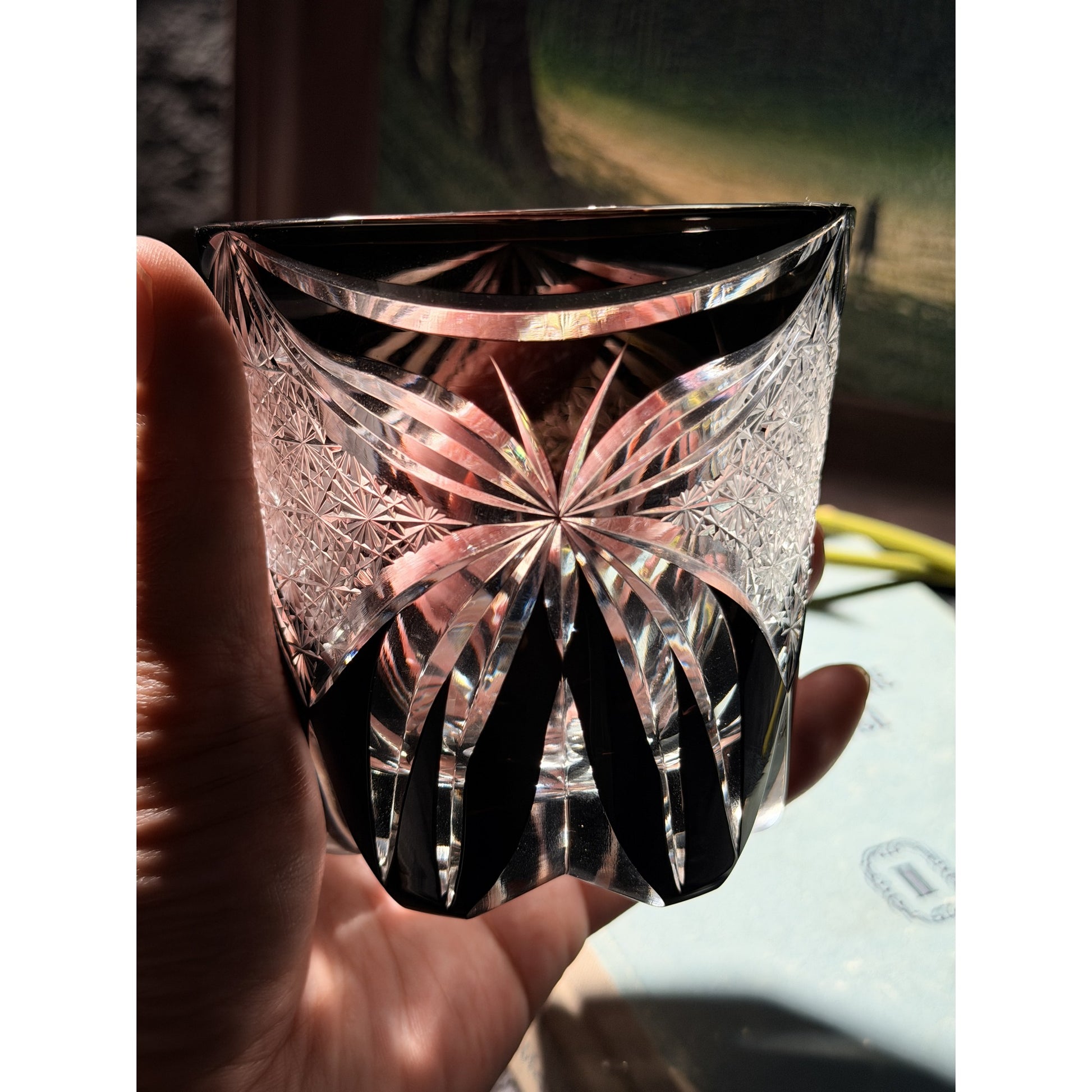 Dark Butterfly Edo Kiriko Whiskey Glass