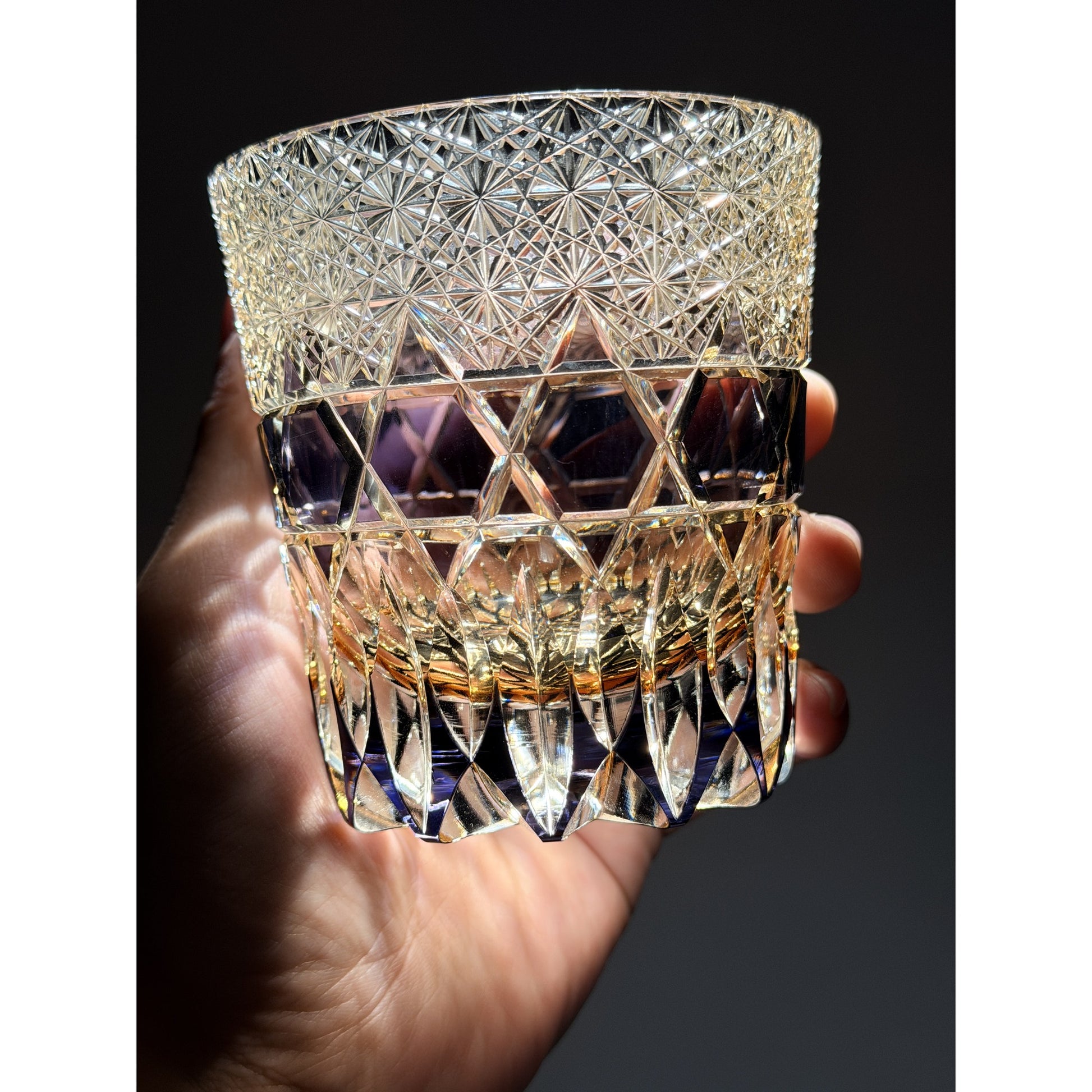 Fluorite Edo Kiriko Whiskey Glass