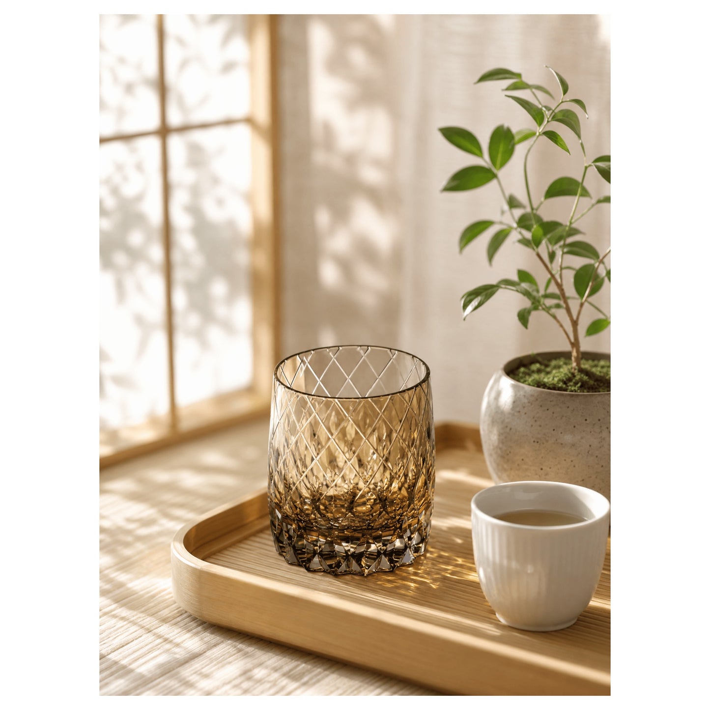 Sword Rain Breeze Edo Kiriko Whiskey Glass