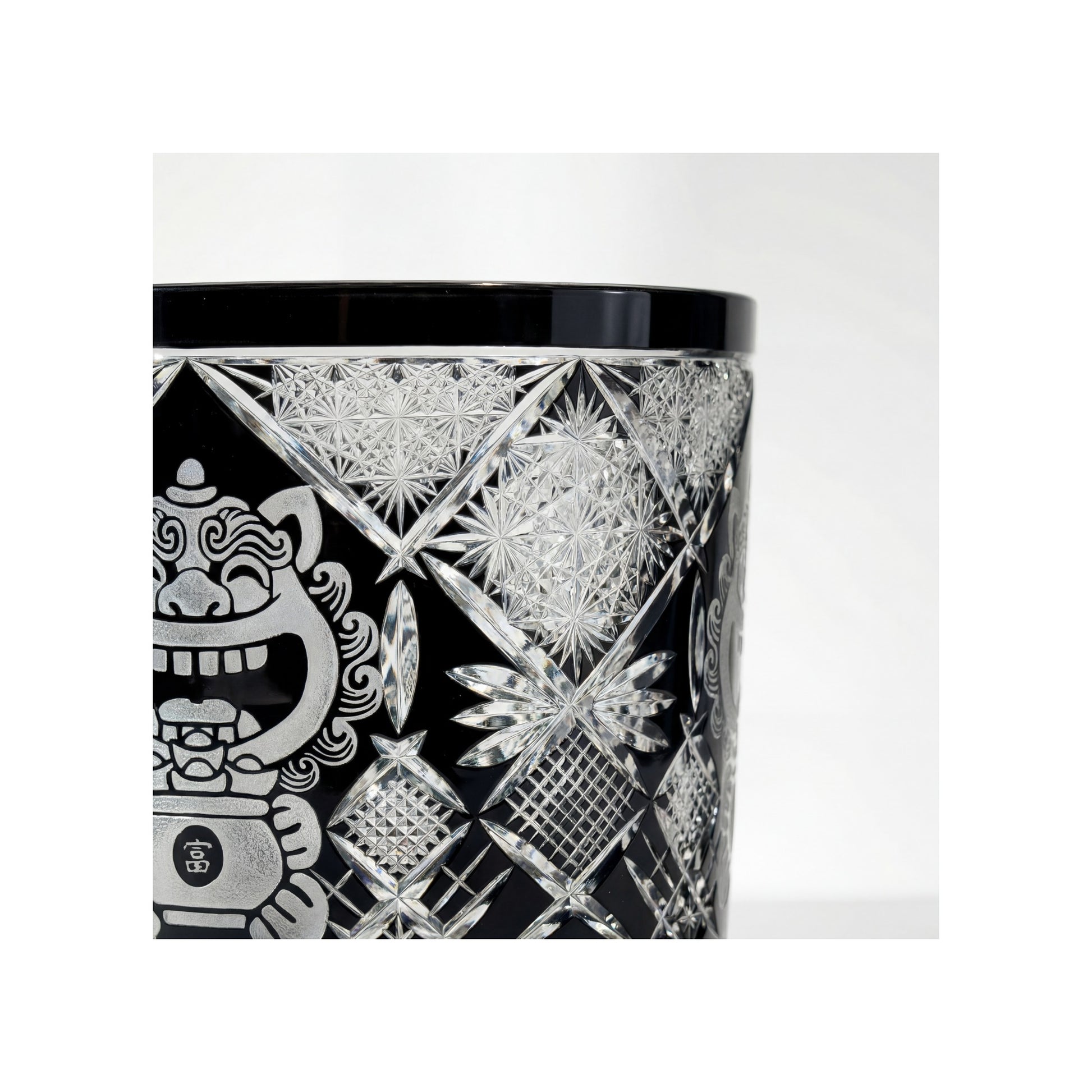 Auspicious Lion Edo Kiriko Whiskey Glass