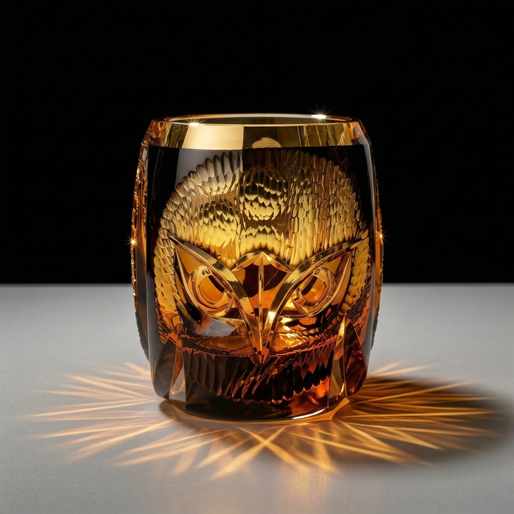 Owl Edo Kiriko Whiskey Glass