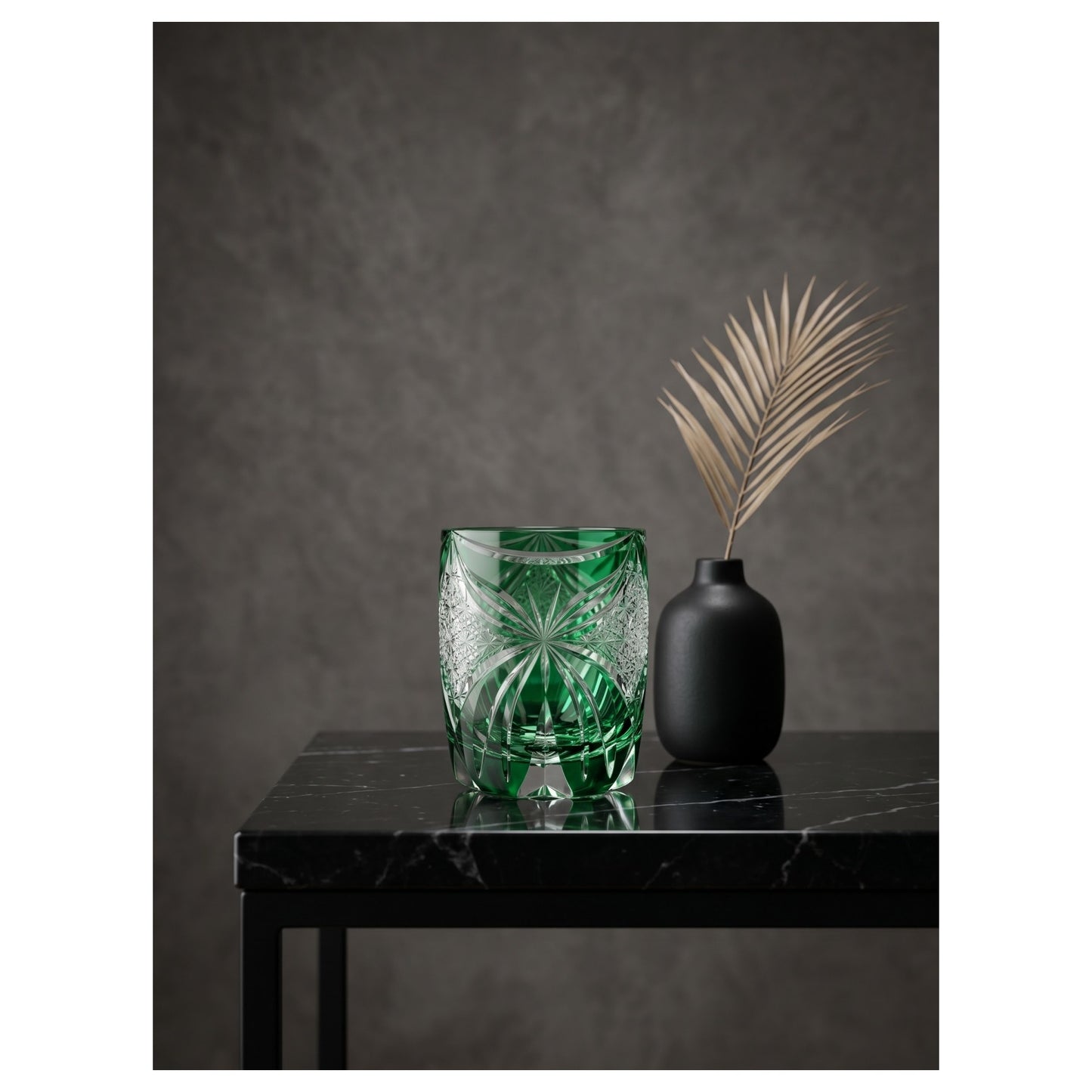 Jade Butterfly Edo Kiriko Whiskey Glass