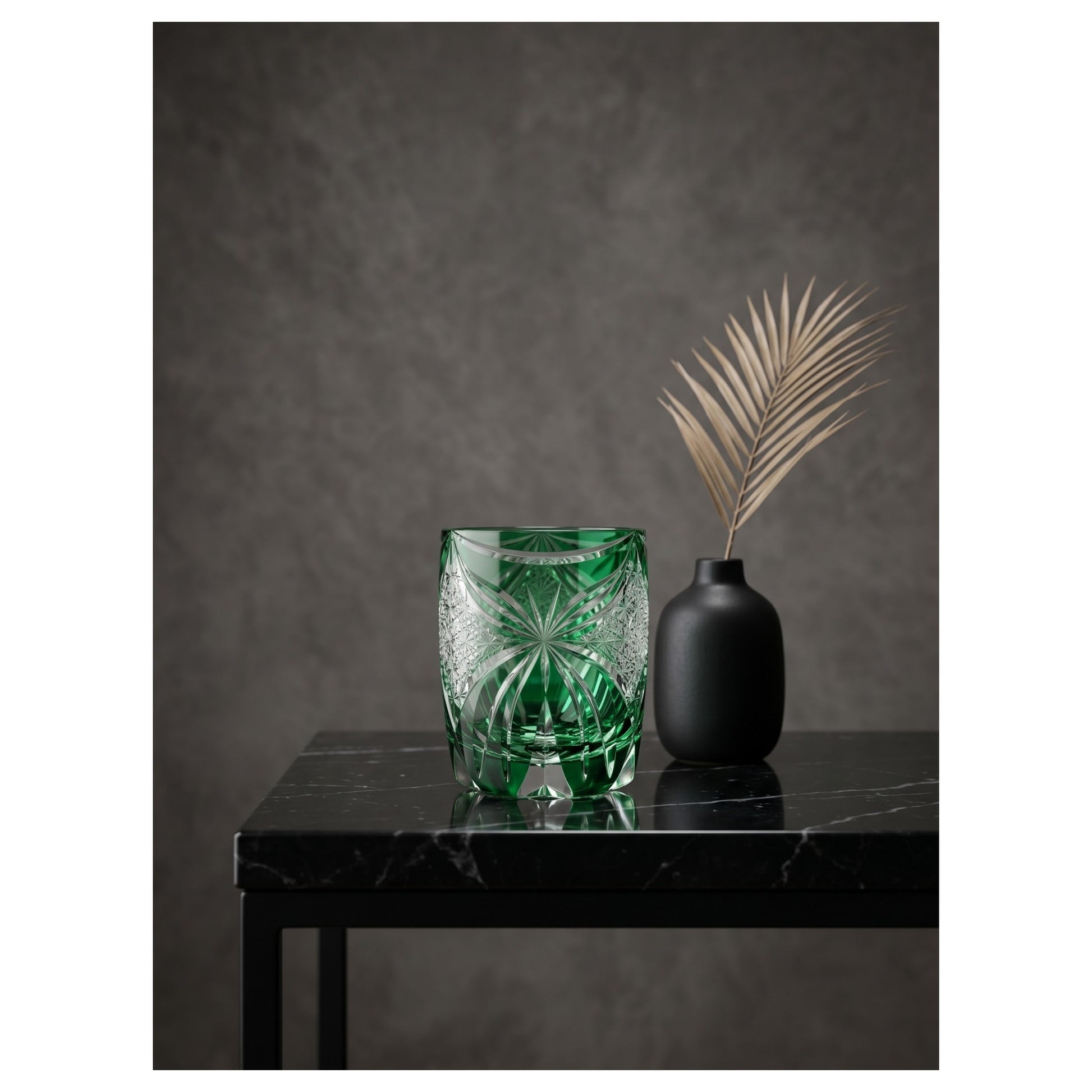 Jade Butterfly Edo Kiriko Whiskey Glass