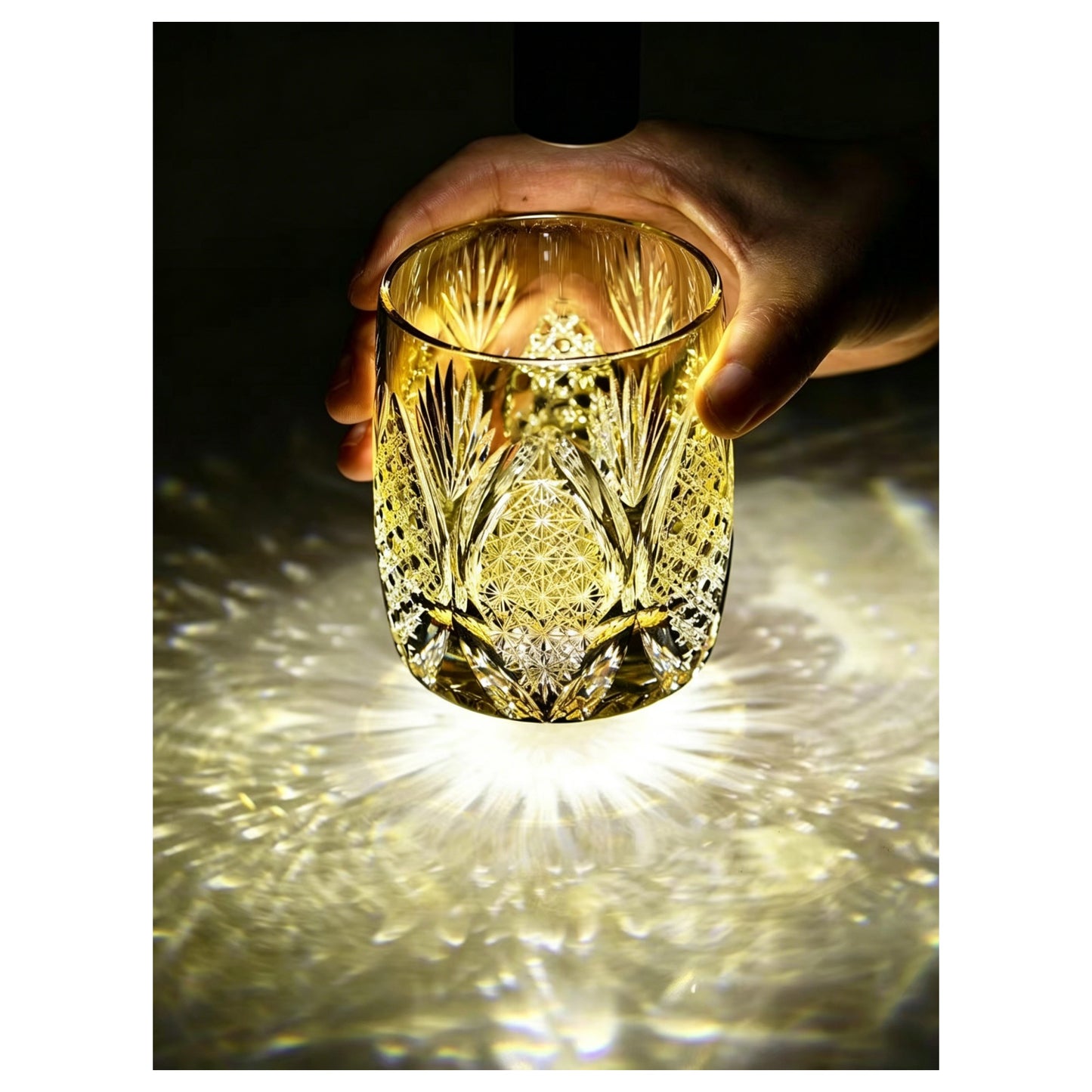 White Mist Pine Edo Kiriko Whiskey Glass