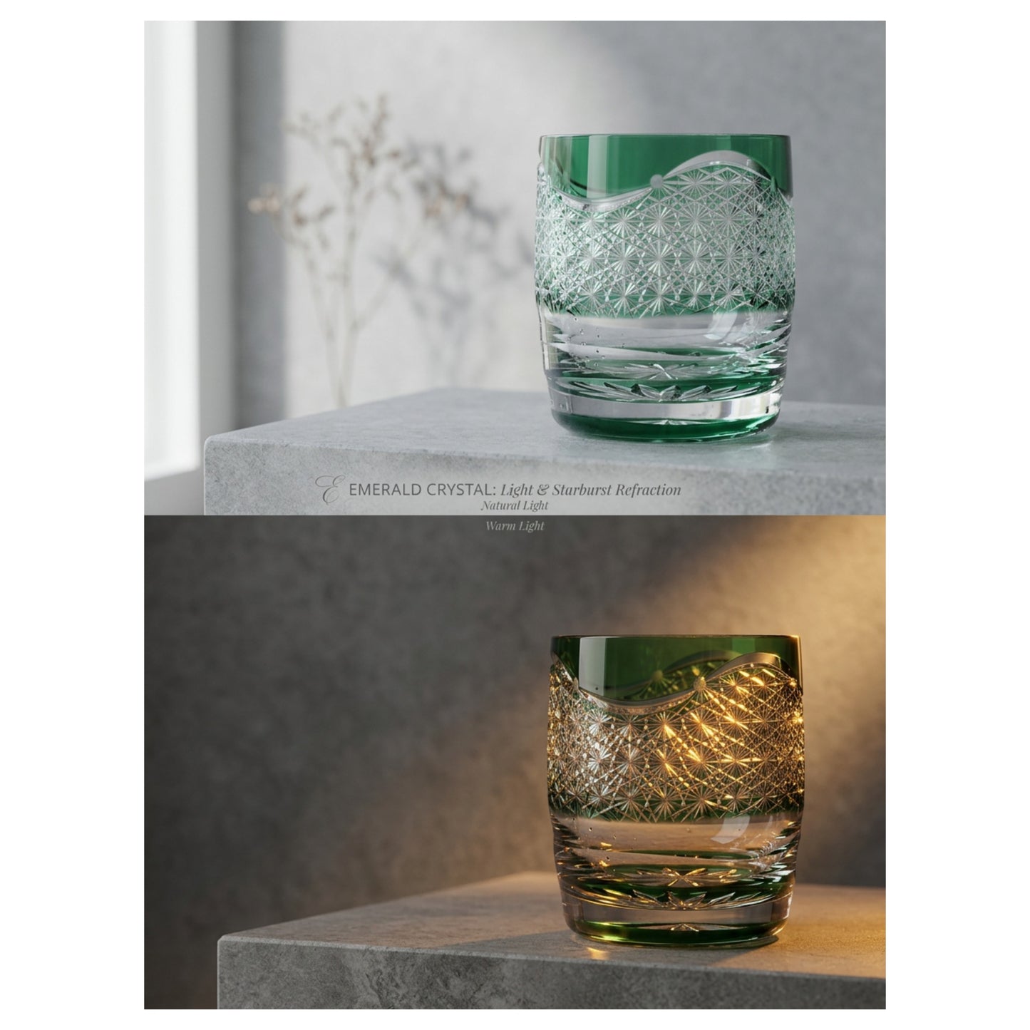 Emerald Galaxy Edo Kiriko Whiskey Glass