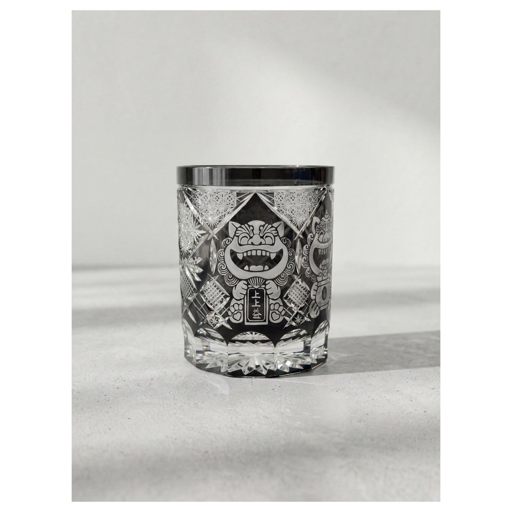 Auspicious Lion Edo Kiriko Whiskey Glass