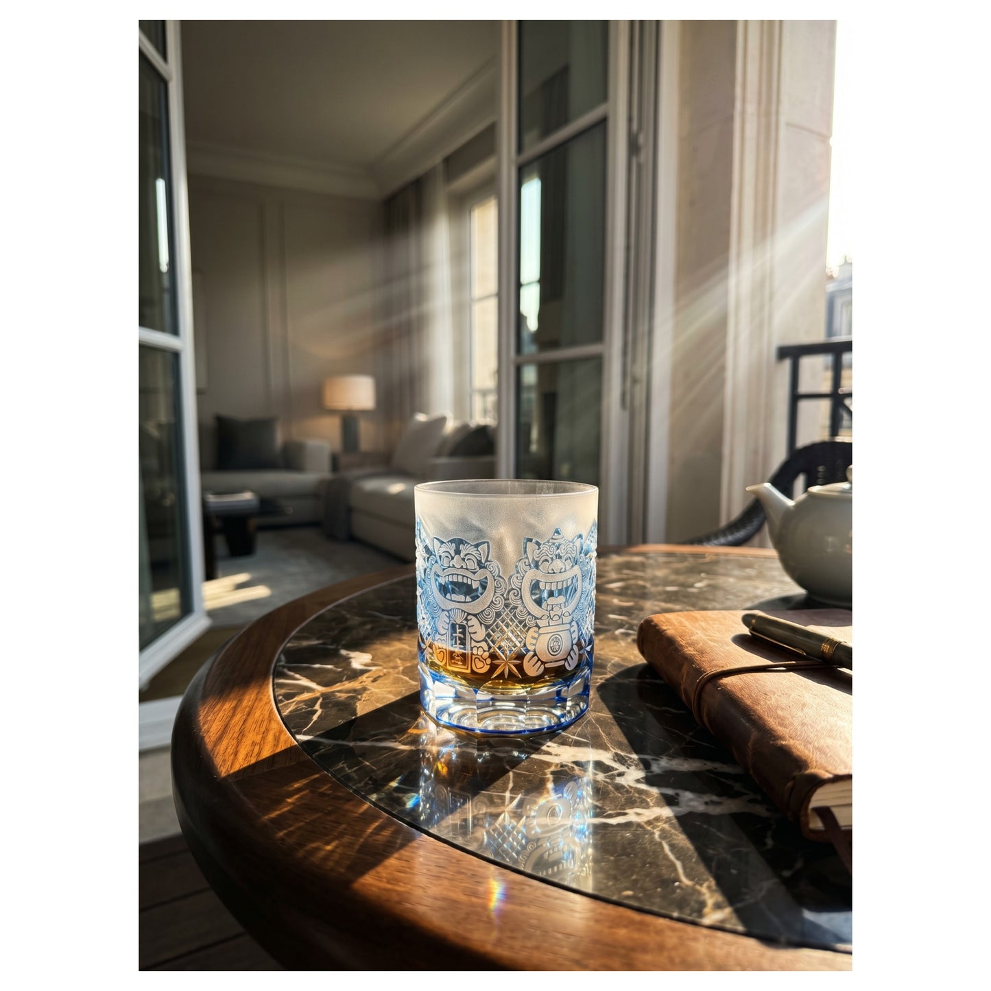 Auspicious Lion Edo Kiriko Whiskey Glass