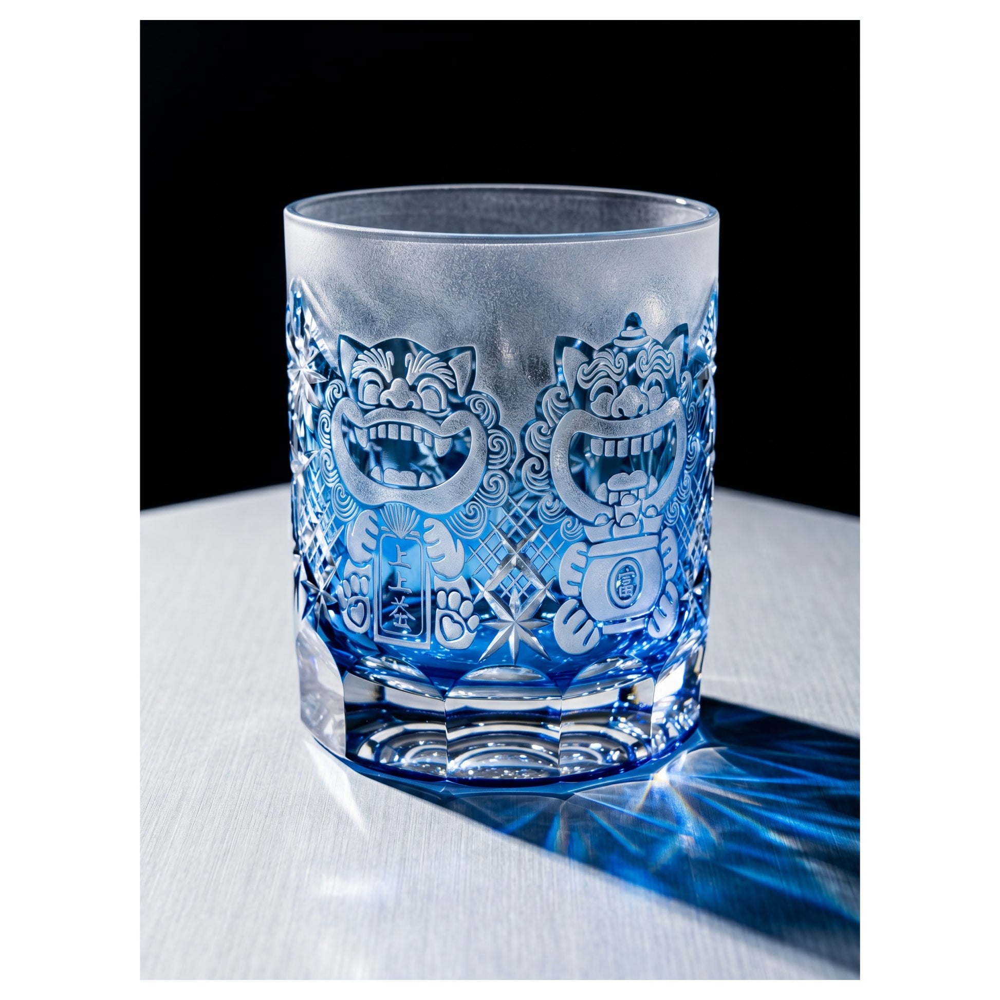 Auspicious Lion Edo Kiriko Whiskey Glass