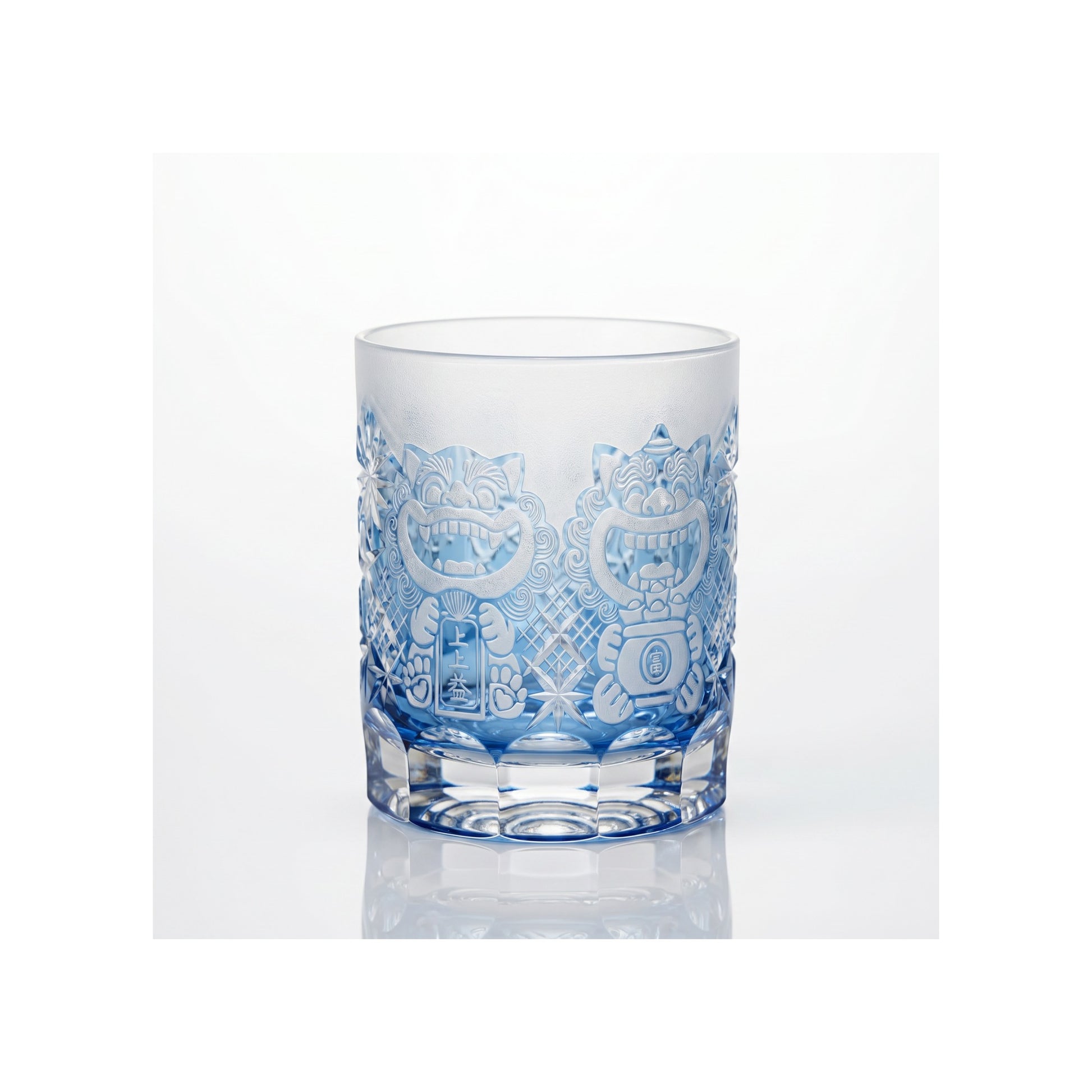 Auspicious Lion Edo Kiriko Whiskey Glass