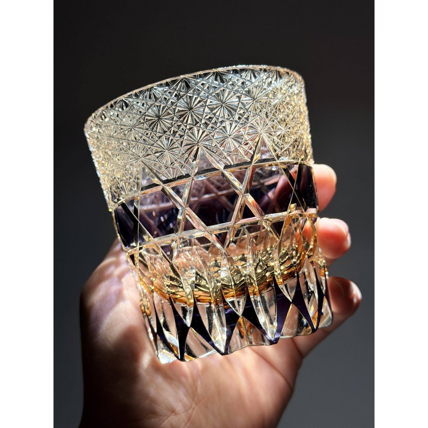 Fluorite Edo Kiriko Whiskey Glass